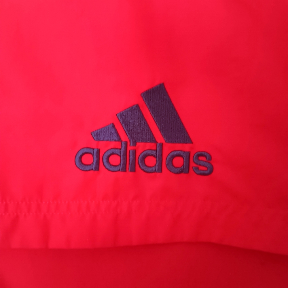 Adidas Men's Sporty Red Striped ClimaProof Hooded Pullover Windbreaker Jacket S - Picture 11 of 15